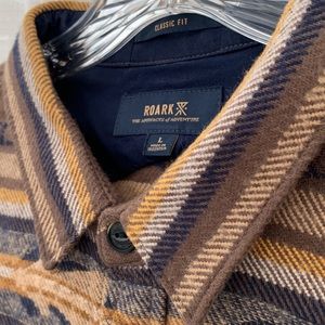 Roscoe Jacquard Flannel Shirt in Brown - L